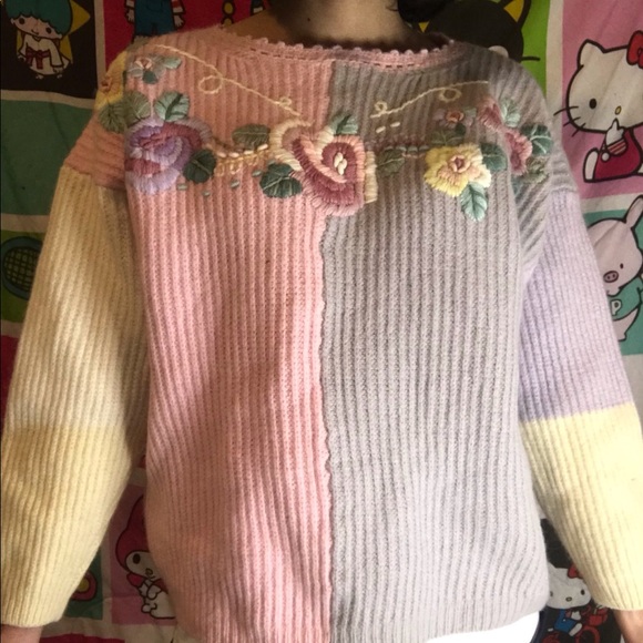 LAMB’S WOOL PASTEL FAIRY KEI KAWAII SWEATER - Picture 5 of 5